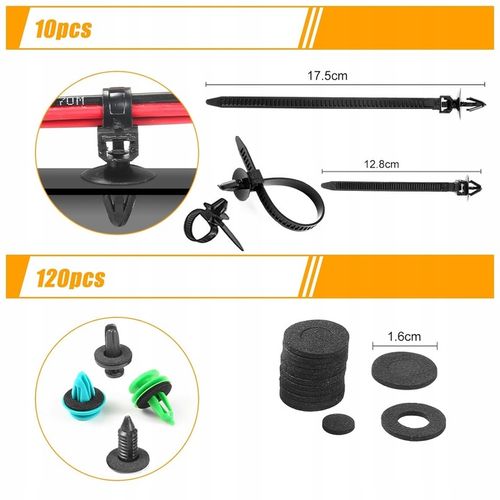 1240 SZTUK SPINKI KLIPSY KOŁKI DO AUTA TAPICERKI SAMOCHODOWE 5x NARZĘDZIA na Arena.pl