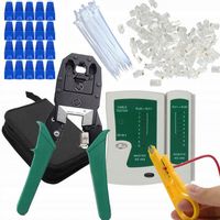 TESTER KABLI SIECIOWYCH WTYK RJ45 ZESTAW NARZĘDZI ŚCIĄGACZ ZACISKARKA LAN3