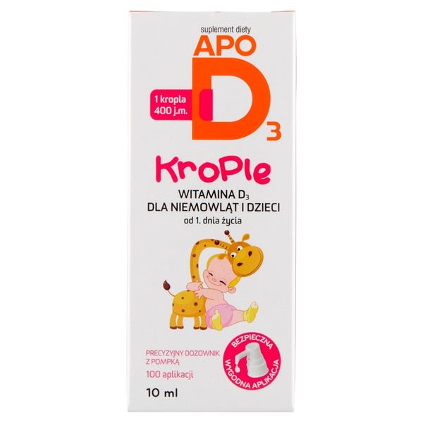 ApoD3 Krople Witamina D3 400 j.m. Odporność 10ml zdjęcie 3