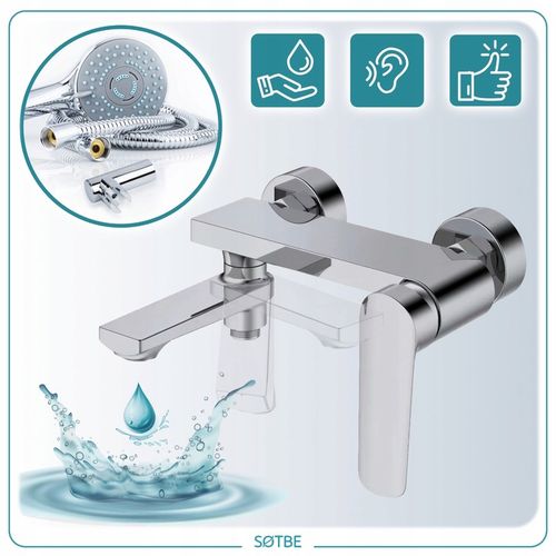 Bateria wannowa ścienna z ruchomą wylewką Kran do wanny z prysznicem SOTBE na Arena.pl