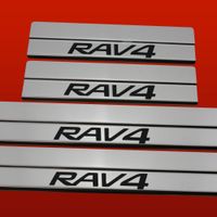 Listwa progowa TOYOTA RAV-4 MK4 Stal nierdzewna 304 połysk z czarny napis