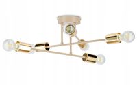 Lampa Sufitowa Robi Beżowa z dodatkiem złotego 6xE27 50 cm Nowoczesna Taupe