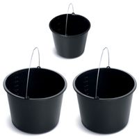 3x wiadro budowlane gospodarcze 2x20L + 12L