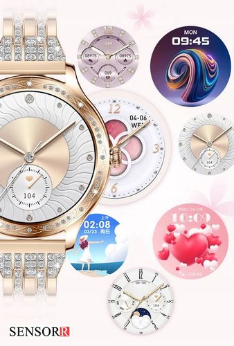 ZŁOTY ZEGAREK SMARTWATCH DAMSKI ROZMOWY CIŚNIENIOMIERZ PULSOMETR KROKI PL na Arena.pl