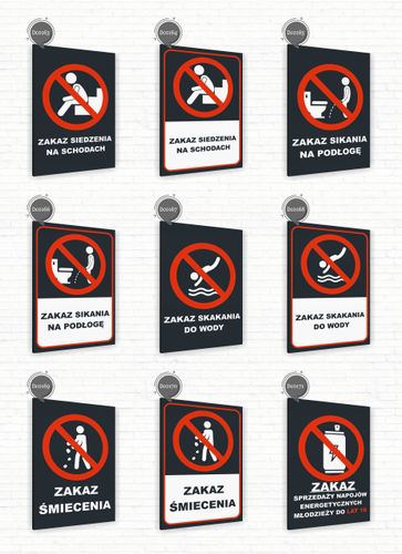 Tabliczka znak informacyjny 40x30 Antracyt ZAKAZ WSTĘPU DZIECIOM Dibond na Arena.pl