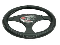 POKROWIEC NA KIEROWNICĘ - LUXURY - CZARNY