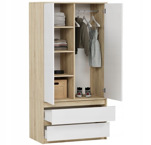 Szafa garderoba 90cm 2drzwi 2szuflad antracyt mix artisan B-9TIP na Arena.pl