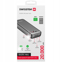 Powerbank SWISSTEN 20000 mAh Power bank USB-C USB-A KOMPAKTOWY WORX PRO
