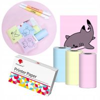 Kolorowy papier termiczny bez kleju do Phomemo T02 53mmx6,5m notatki 3szt