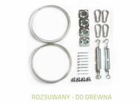 ŻAGIEL ROZSUWANY - ZESTAW MONTAŻOWY DO DREWNA Z 2 LINKAMI