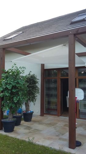 ŻAGIEL OGRODOWY PRZECIWSŁONECZNY STANDARDOWY TRÓJKĄT 4,2X4,2X5,9M na Arena.pl