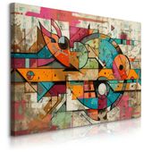 Obraz Do Salonu Graffiti Abstrakcja Mural Wzory Geometryczne 100cm x 70cm