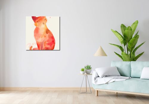 Obraz 70x70cm Akwarelowy Kot na Arena.pl