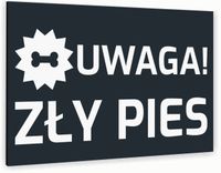 Tabliczka znak informacyjny 20x15 Antracyt UWAGA ZŁY PIES Nierdzewna