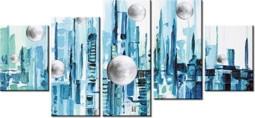 70CM 150CM OBRAZ 5 ELEM MIASTO ZE SNU ŚCIENNY na Arena.pl