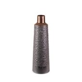 Wazon z glinki ceramicznej MORENA 16X16X50 stalowy + miedziany