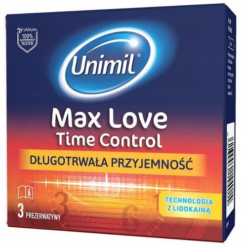 UNIMIL Max Love Prezerwatywy Mocno Opóźniające Lidokaina 3szt na Arena.pl