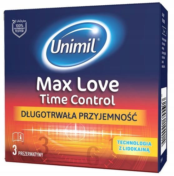 UNIMIL Max Love Prezerwatywy Mocno Opóźniające Lidokaina 3szt zdjęcie 2