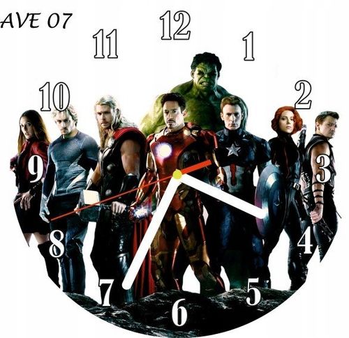ZEGAR ŚCIENNY AVENGERS MARVEL CICHY PŁYNĄCY na Arena.pl