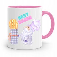 Kubek Różowy Dla Piekarza Best Baker Prezent Z Nadrukiem Ze Zdjęciem