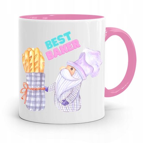 Kubek Różowy Dla Piekarza Best Baker Prezent Z Nadrukiem Ze Zdjęciem na Arena.pl