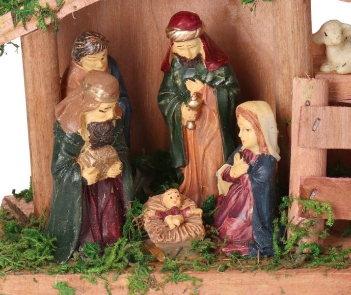 SZOPKA BOŻONARODZENIOWA Z FIGURKAMI OZDOBA STROIK zdjęcie 2