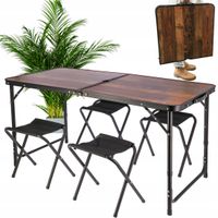 zestaw kempingowy składany turystyczny ogrodowy walizka stolik + 4 krzesła