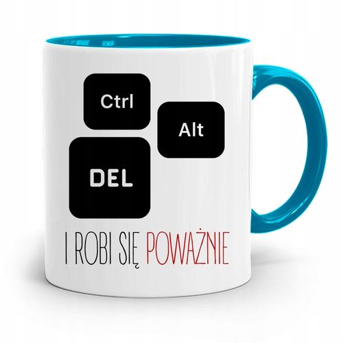 Kubek Błękitny Informatyka I Robi Się Poważnie Z Nadrukiem Ze Zdjęciem na Arena.pl