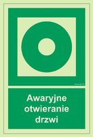 Awaryjne Otwieranie Drzwi  Płyta Znak Święcący W Nocy 100 X 150 + Przylepce