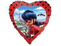 Balon foliowy „Cat Noir - Miraculum: Biedronka i Czarny Kot, serce”, 45 cm