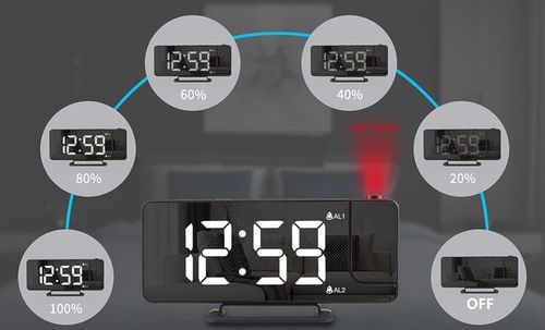 BUDZIK ZEGAR ELEKTRONICZNY GŁOŚNY Z PROJEKTOREM LED STOJĄCY CYFROWY DATA na Arena.pl