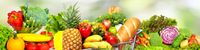 FOTOTAPETA kuchenna OWOCE WARZYWA ZIELEŃ ZAKUPY