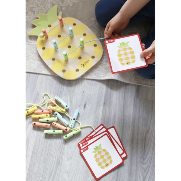 CLASSIC WORLD Wooden Threader Pineapple Pegs 21 pcs. zdjęcie 6