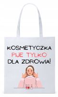 Dla Kosmetyczki Na Prezent Torba Eco Biała Shopper Z Nadrukiem Ze Zdjęciem