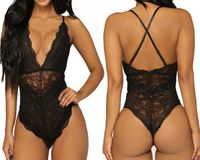 KORONKOWE BODY SEKSOWNE CZARNE BIELIZNA DAMSKA NOCNA SEXY DEKOLT KORONKA