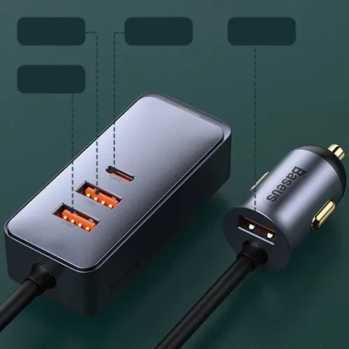 Ładowarka samochodowa Baseus 3x USB-A, USB-C na Arena.pl