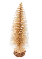 CHOINKA SZTUCZNA NA PNIU z brokatem dekoracja 25 cm ZŁOTA