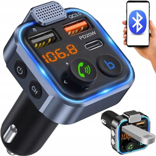 TRANSMITER BLUETOOTH FM MP3 ŁADOWARKA ODTWARZACZ TRANSMITER BT AUDIO zdjęcie 2