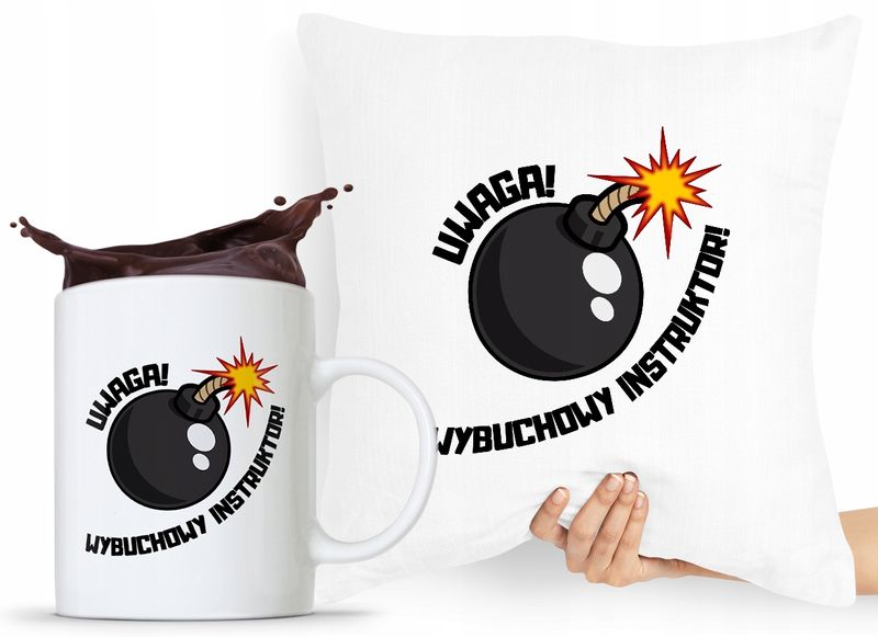 Dla Instruktora Zestaw Poduszka + Kubek Prezent Z Nadrukiem Ze Zdjęciem zdjęcie 1