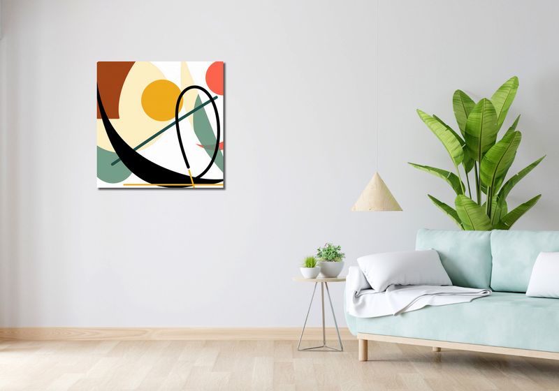 Obraz 70x70cm Kolorowa Abstrakcja Botaniczna zdjęcie 2