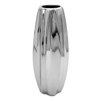 Wazon ceramiczny SREBRNY nowoczesny glamour wysoki 30 cm flakon na kwiaty