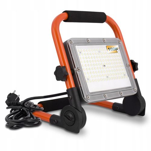 Halogen LED Roboczy Budowlany 100W Naświetlacz przenośny z rączką na Arena.pl
