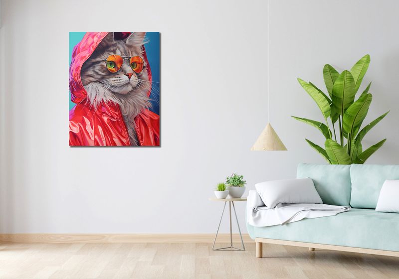 Obraz 70x90cm Kot w Stylu zdjęcie 2