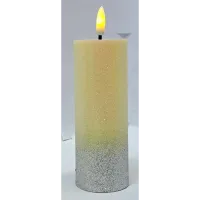 Świeca LED z brokatem 5x13.5cm z efektem płomienia 2xAA