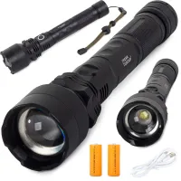 Latarka taktyczna Bailong LED XHP50 z zoomem i ładowaniem USB o mocnym świetle