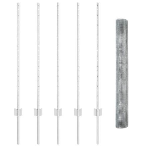 Ogrodzenie z słupkami Srebrny 1 x 10 m Stal na Arena.pl