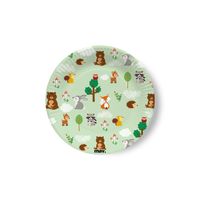 Talerzyki papierowe leśne zwierzątka woodland 18cm 8szt
