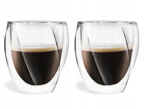 VIALLI CRISTALLO 2 SZKLANKI TERMICZNE KAWY LATTE SOKÓW HERBATY 250 ml na Arena.pl