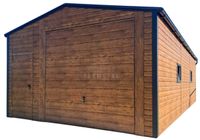 Garaż blaszany 5x6m - brama uchylna - drzwi - 2x okno rynny TS1177