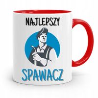 Kubek Czerwony Prezent Spawacza Najlepszy Spawacz Z Nadrukiem Ze Zdjęciem